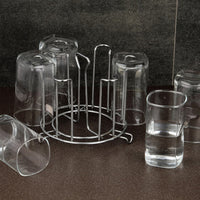 Stainless Steel Glass Stand for kitchen counter organization.