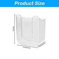 Smooth-edged transparent tissue dispenser wall mount in detail