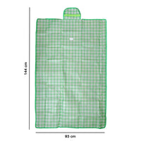 Foldable water-resistant beach picnic mat with handle for portability