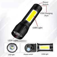 Powerful long range flashlight beam cutting through darkness.