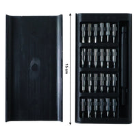 open compact case showing organized screwdriver bits