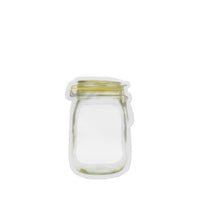 Airtight plastic snack bag, 150ml, standing upright and ready for use.