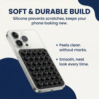 Close-up of suction phone holder mount showcasing silicone suction feature