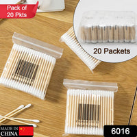 Double-headed bamboo cotton swabs for versatile personal care.