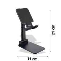 Front view of the PHOBIA mobile stand holding a smartphone.