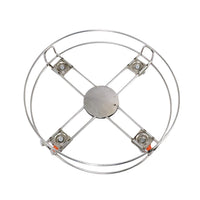 Side view of the movable gas cylinder trolley, demonstrating its low-profile and stable design.