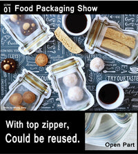 Detailed view of the durable and leakproof 150ml food storage pouch.