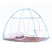 White polyester foldable mosquito net tent designed for camping and indoor use