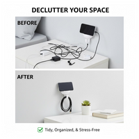 Self-adhesive strong wall hook holding household items to keep space organized.