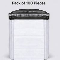Stack of multiple 09x12 tamper proof courier bags ready for use.