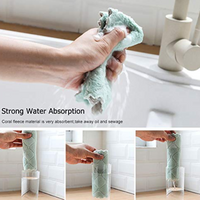 Multi-purpose cleaning cloth shown with dimensions to illustrate its compact size.
