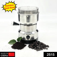 Close-up of the ChefAura electric grinder showing its sharp stainless steel blades.
