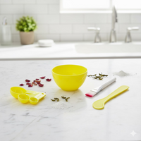 Ergonomic mask brush for smooth application of facial treatments.