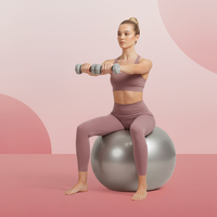 75CM gym ball product dimensions and feature infographic