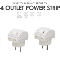 Top view of the Tetherix 5-Way Multi-Plug Socket, showing all 2-pin outlets.