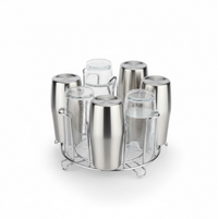 Detailed view of the sleek, round design of the glass holder.