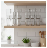 Transparent smooth curved design plastic tumblers suitable for milkshakes and juices