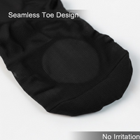 Close-up of cushioned zones on no-show liner socks for pressure relief