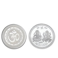 Close-up detailed view of sacred Goddess Lakshmi design on Pooja Coin
