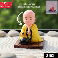 Handcrafted yellow monk Buddha statue for home decor