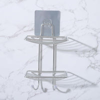 Adhesive hook holding rack illustration