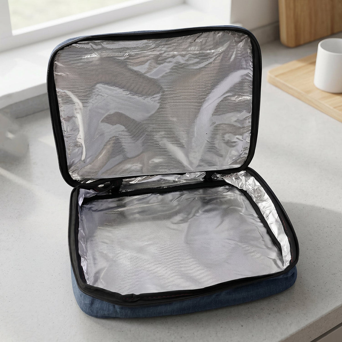 Luggage organizing travel pouch displayed
