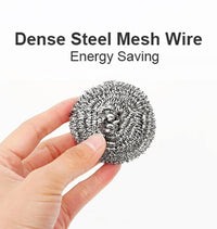Multiple heavy-duty stainless steel scrubbers ready for tough cleaning tasks.