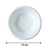 Vegnar 240ml compostable bowl with overlay showing product dimensions in centimeters