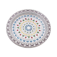 Beautifully crafted silver plated thali, ready for your sacred offerings.