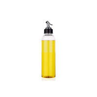 Top-down view of the 1-litre clear plastic oil dispenser with a secure lid.