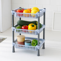 Multipurpose 3-layer basket rack for neat and practical storage