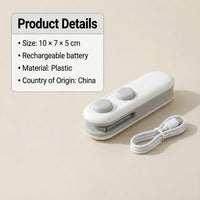 Packaging of ChefAura mini bag sealer, 2 in 1 seal and cutter device