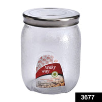 Side view of a large 2000ml plastic jar, showcasing its durable design for food storage.
