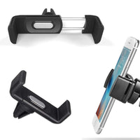 Close-up of the robust clip mechanism of the universal car phone holder.