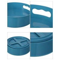 Close-up of the smooth-turning ball bearing base of the kitchen organizer.