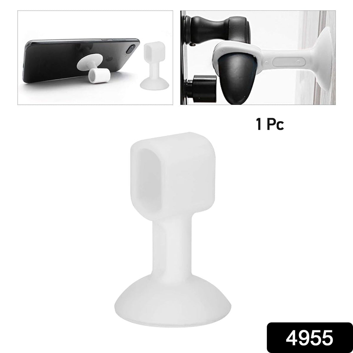 Mixed color silicone door stopper with self-sucking suction cup