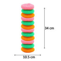 Efficient round nylon scrubbers, pack of 12, perfect for removing stubborn stains.