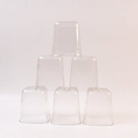 Pure gem styled transparent plastic glass set displayed