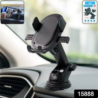Car mobile holder with one-touch lock and suction mount on dashboard