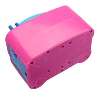 Side view of the portable electric balloon inflator, ready for use.