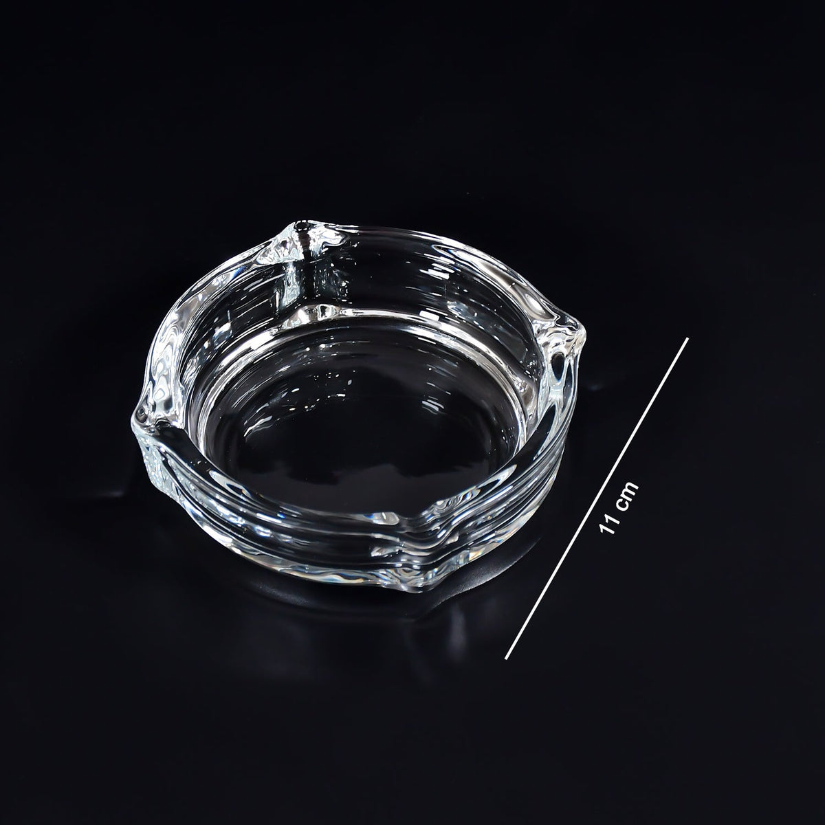Stylish decorative crystal ashtray, enhancing modern home decor aesthetics.