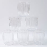 Premium transparent drinkware tumblers, set of six