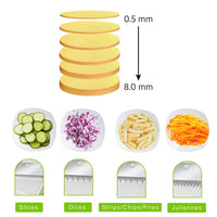 Easy-to-use vegetable chopper with hand press mechanism.
