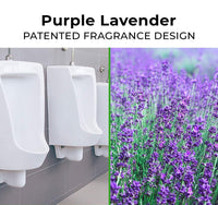Flexible round urinal mat designed for universal fit and improved washroom hygiene.
