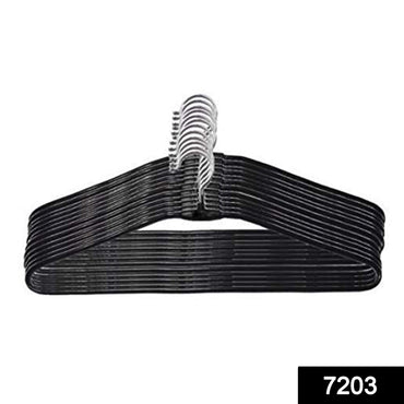 Close-up view of the smooth, durable stainless steel hangers, highlighting their quality construction.