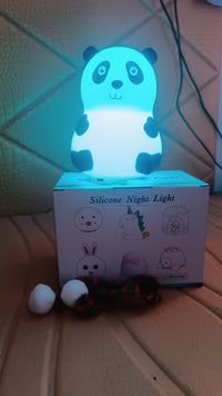 Lifestyle shot of the panda night light enhancing a child-friendly space.