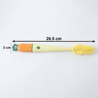 Size guide for bottle cleaning brush, showing length and diameter.