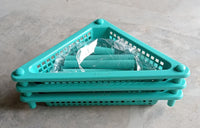 Another angle of the VoltDesk 3-tier plastic storage rack, highlighting its design.