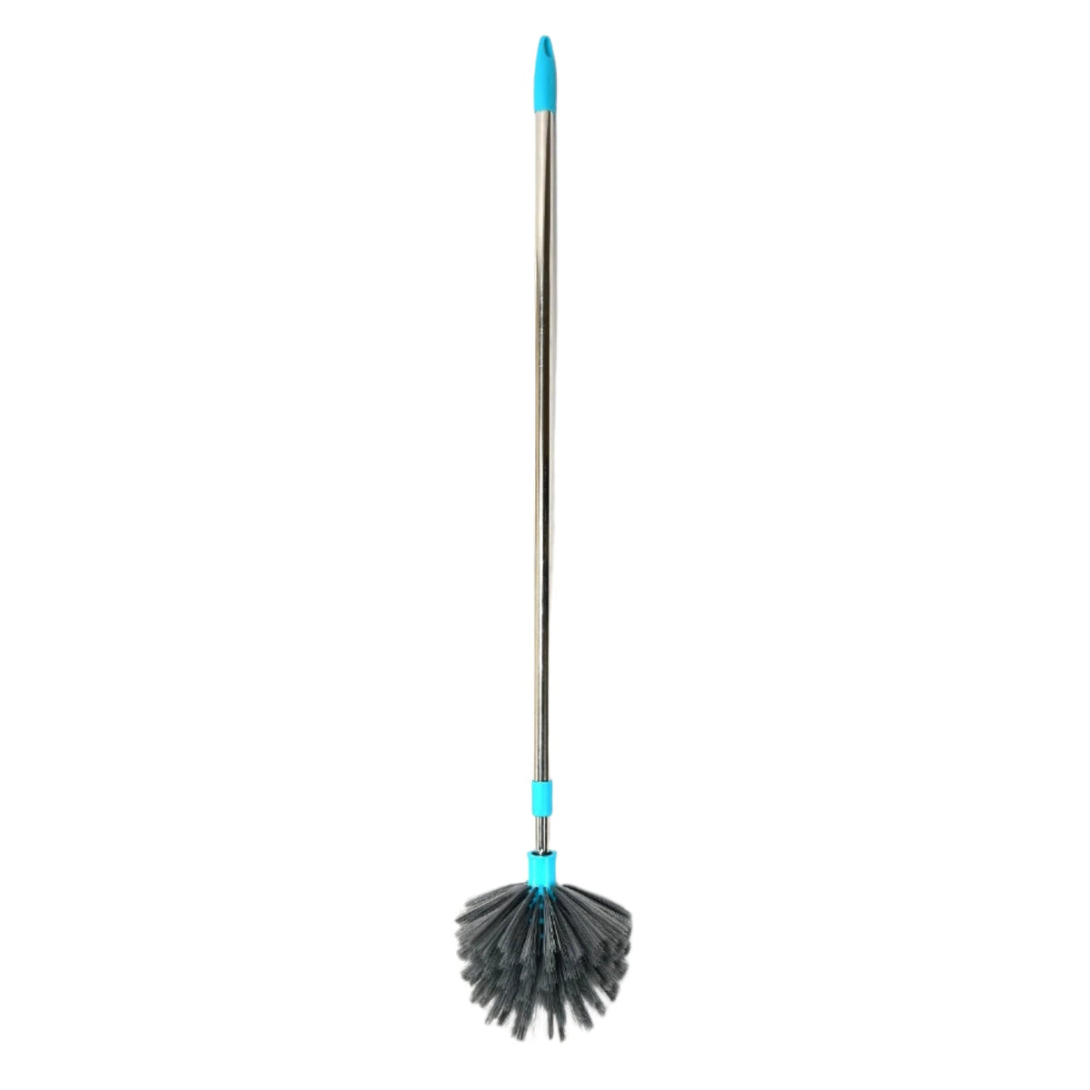 The cobweb cleaning brush demonstrating its full extension for cleaning high areas.