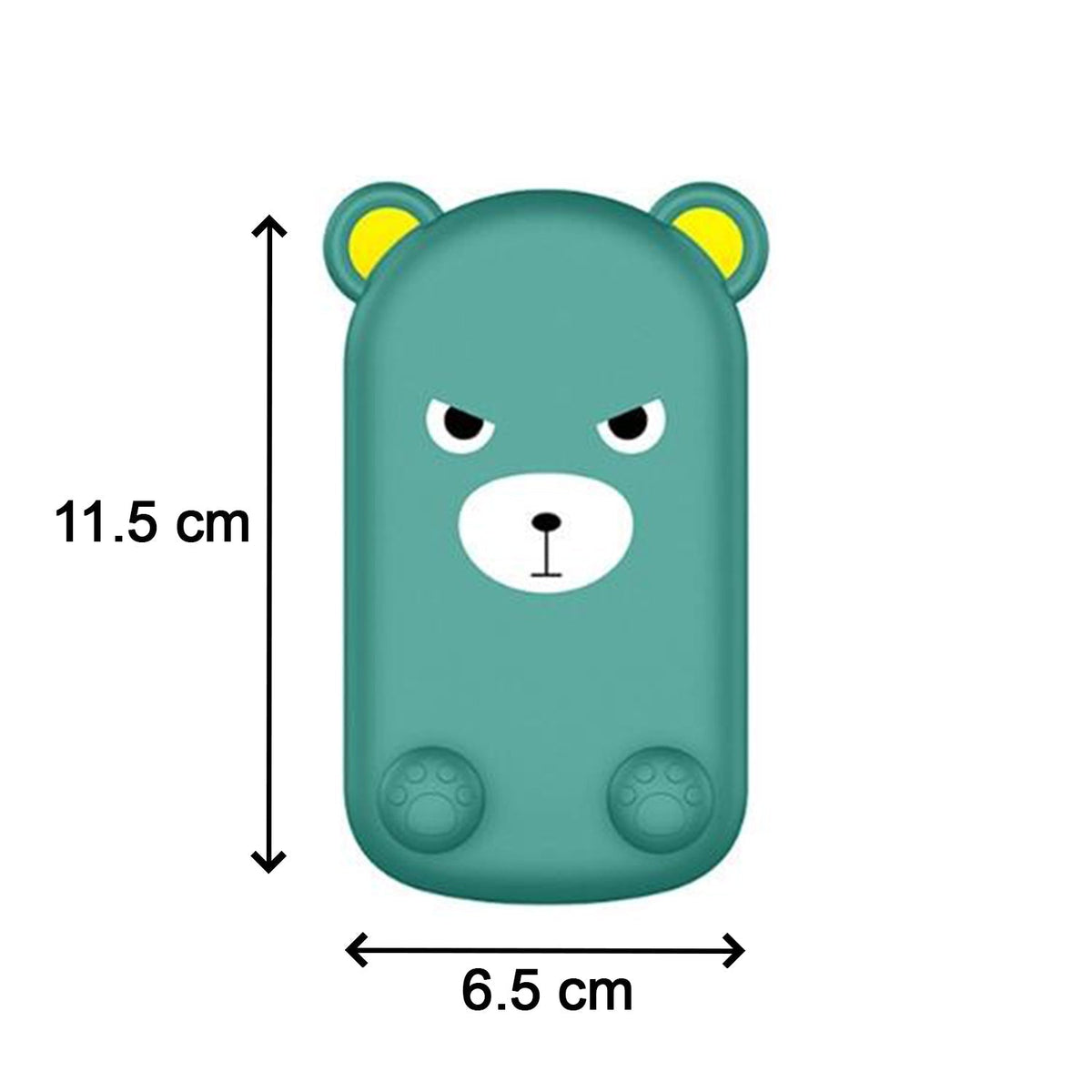 Side profile of the cartoon adjustable mobile stand, highlighting its compact foldable design.